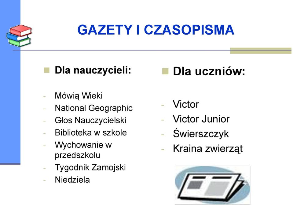 Biblioteka w szkole - Wychowanie w przedszkolu - Tygodnik