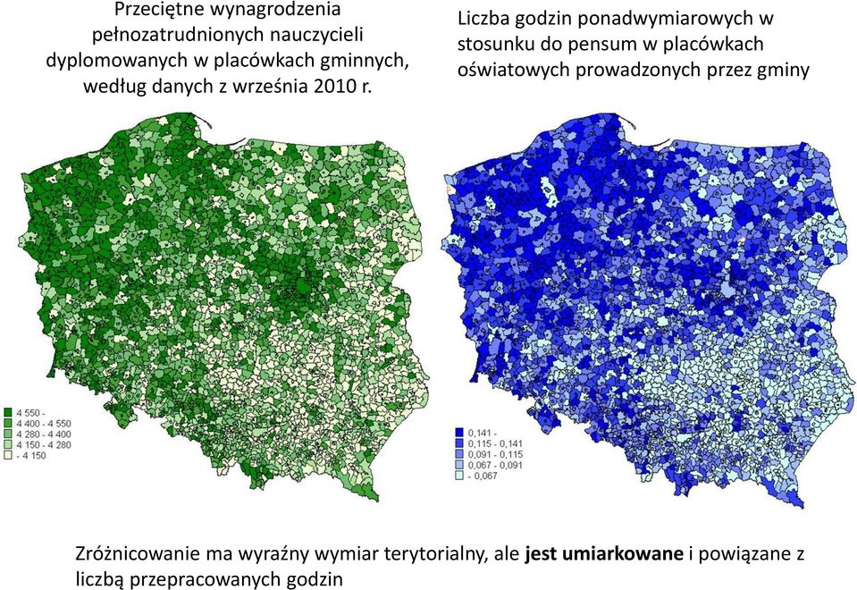 Liczba godzin ponadwymiarowych w stosunku do pensum w placówkach oświatowych