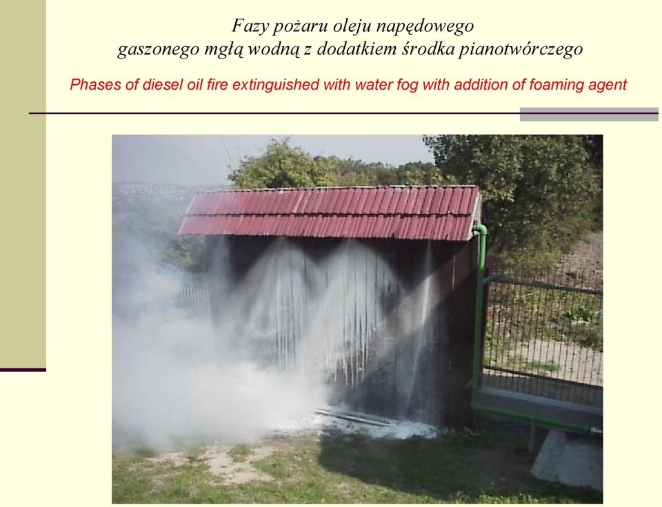 pianotwórczego Phases of diesel oil fire