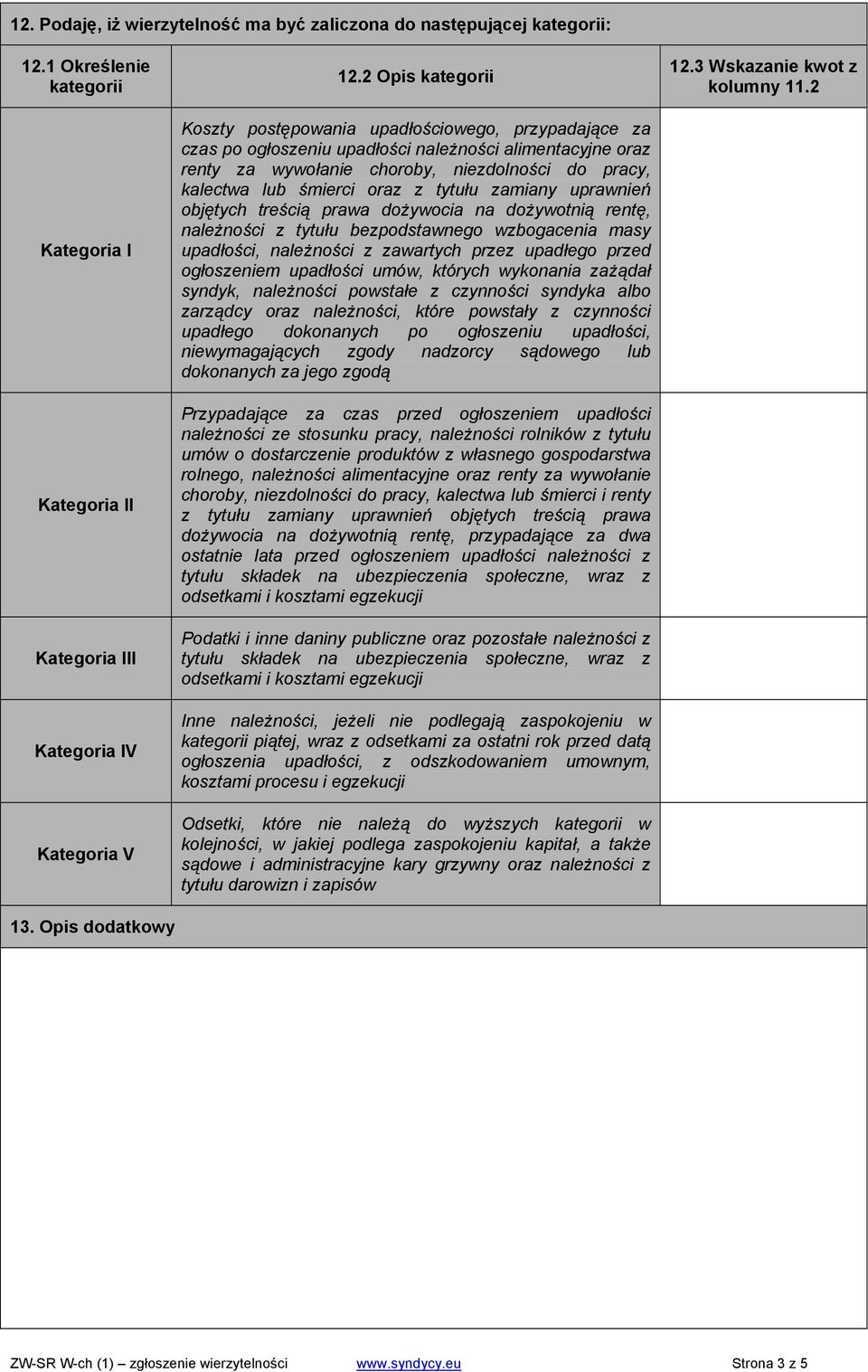 oraz z tytułu zamiany uprawnień objętych treścią prawa dożywocia na dożywotnią rentę, należności z tytułu bezpodstawnego wzbogacenia masy upadłości, należności z zawartych przez upadłego przed