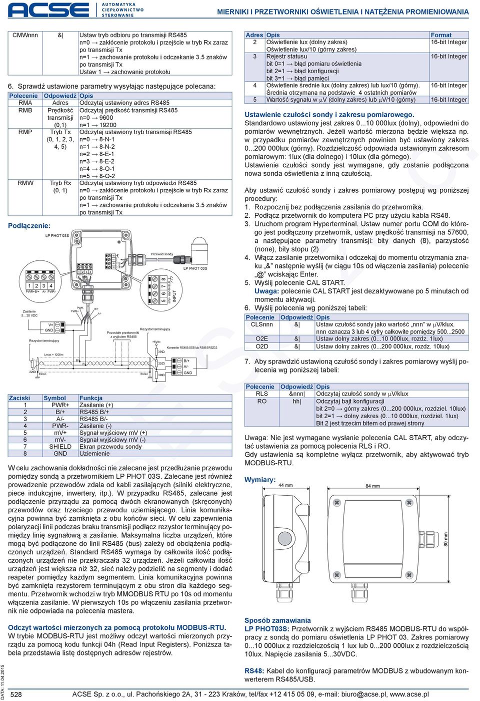Odczytaj ustawiony tryb transmisji RS85 n= 8-N- n= 8-N- n= 8-E- n= 8-E- n= 8-O- n=5 8-O- RMW Tryb Rx (, ) Odczytaj ustawiony tryb odpowiedzi RS85 n= zakłócenie protokołu i przejście w tryb Rx zaraz