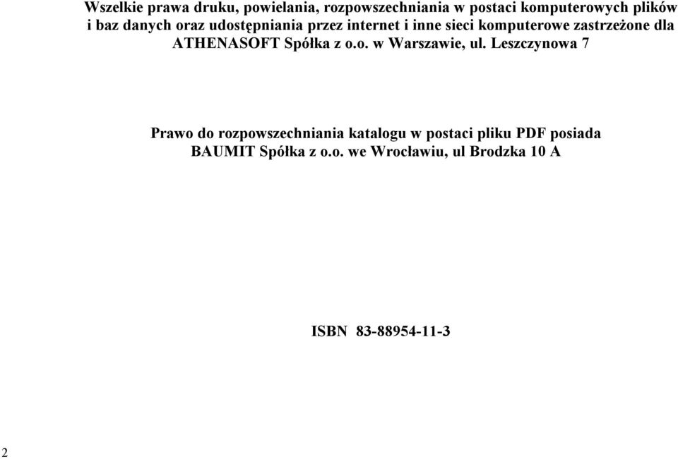 ATHENASOFT Spółka z o.o. w Warszawie, ul.