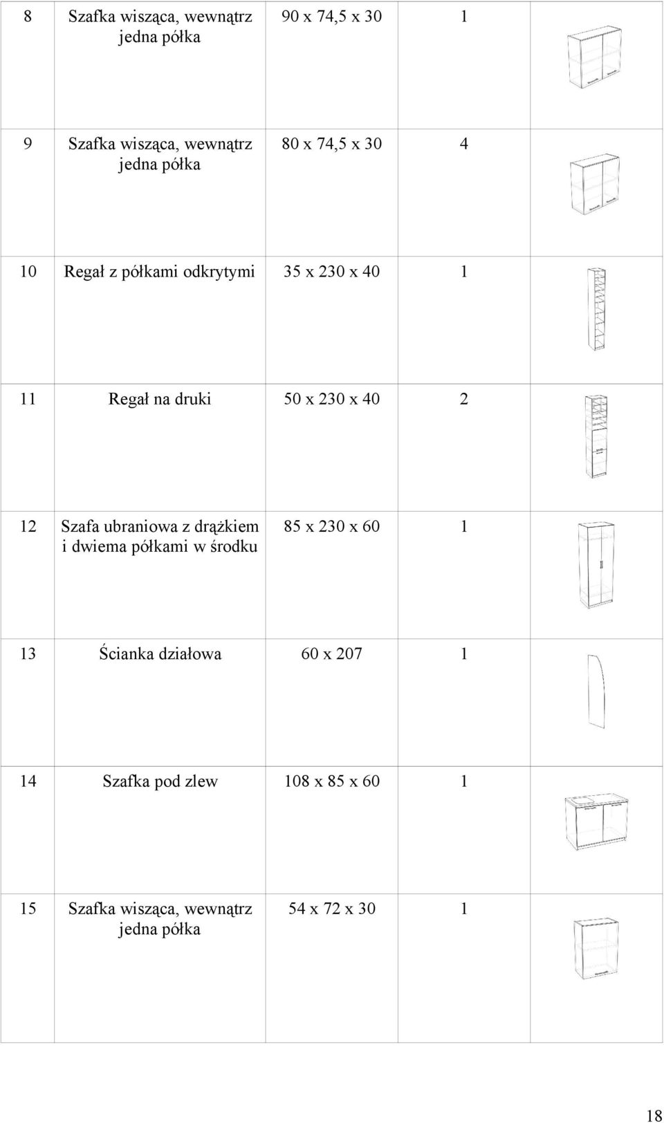 Szafa ubraniowa z drążkiem i dwiema półkami w środku 85 x 30 x 60 3 Ścianka