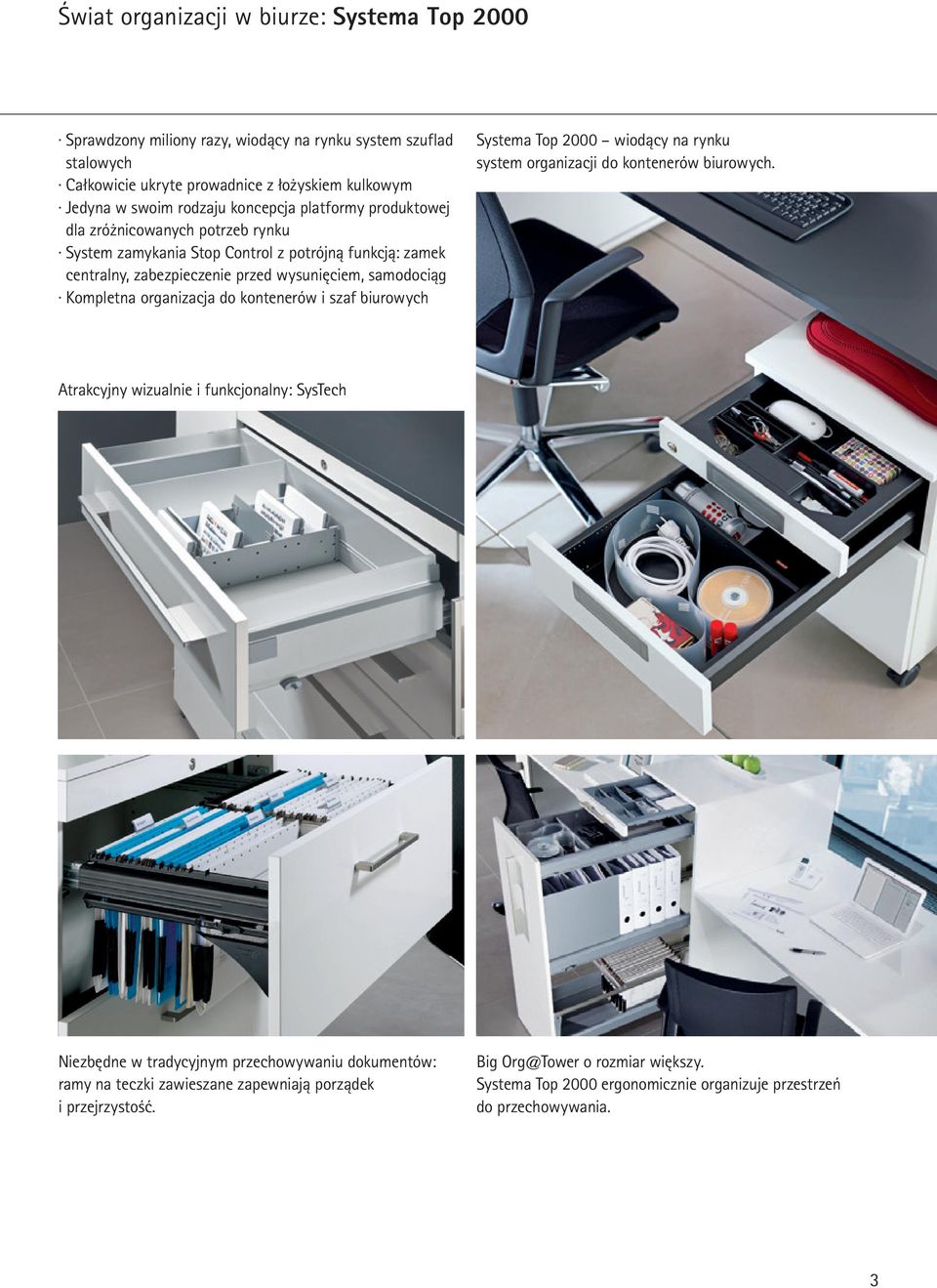 organizacja do kontenerów i szaf biurowych Systema Top 2000 wiodący na rynku system organizacji do kontenerów biurowych.