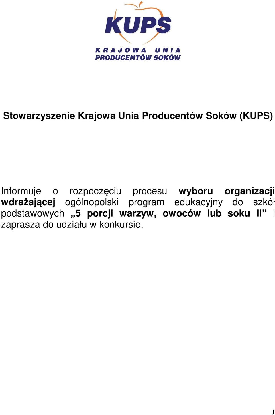 wdrażającej ogólnopolski program edukacyjny do szkół