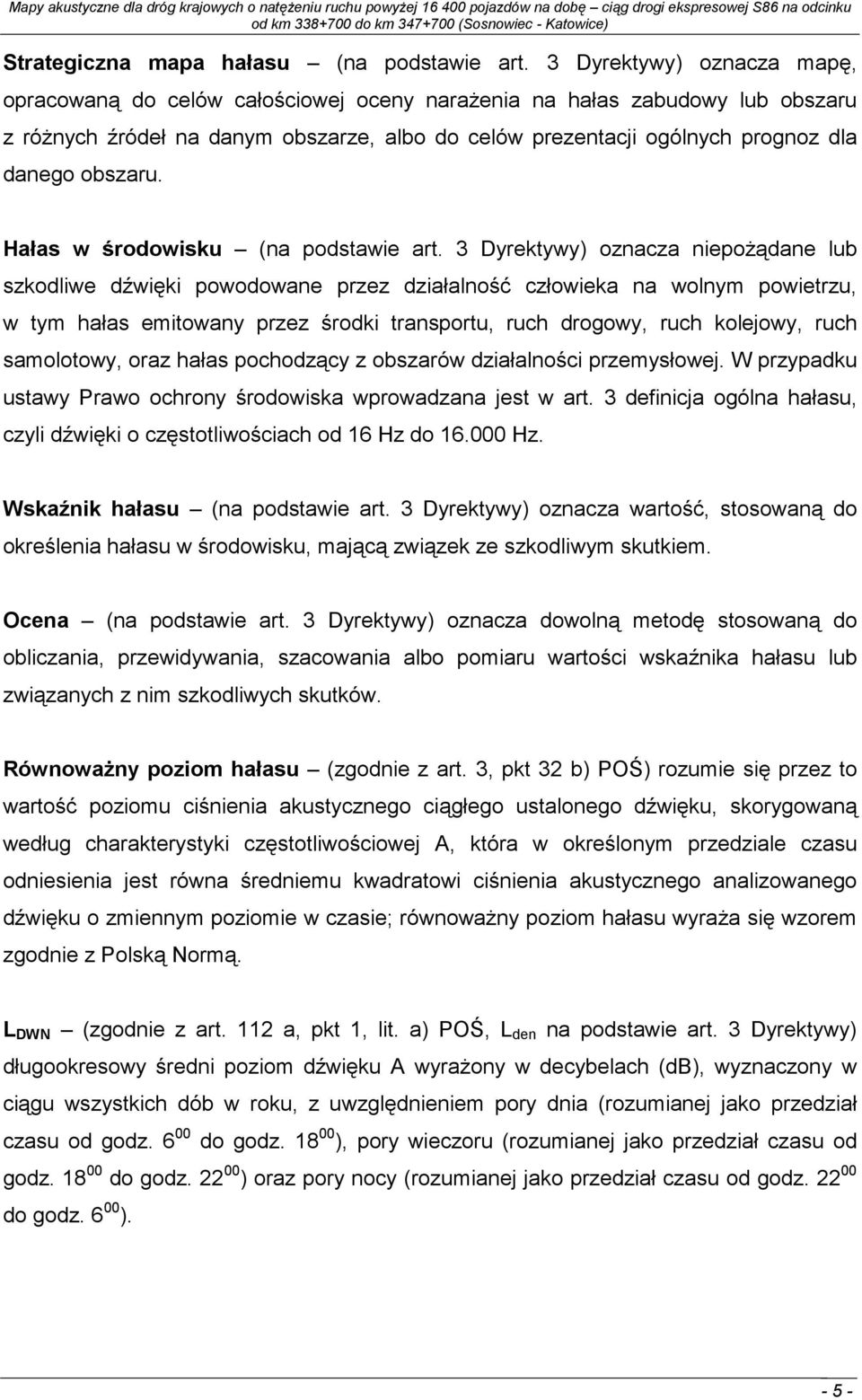 obszaru. Hałas w środowisku (na podstawie art.