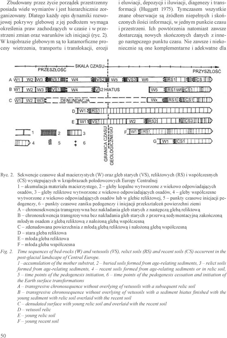 W krajobrazie glebowym są to katamorficzne procesy wietrzenia, transportu i translokacji, erozji i eluwiacji, depozycji i iluwiacji, diagenezy i transformacji (Huggett 1975).