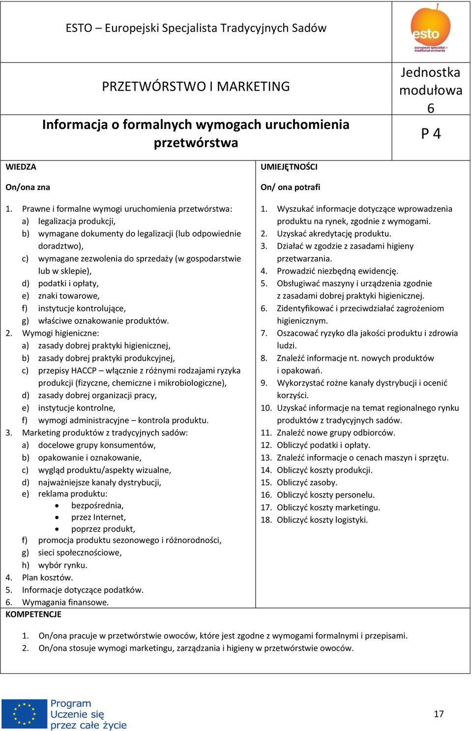 lub w sklepie), d) podatki i opłaty, e) znaki towarowe, f) instytucje kontrolujące, g) właściwe oznakowanie produktów. 2.