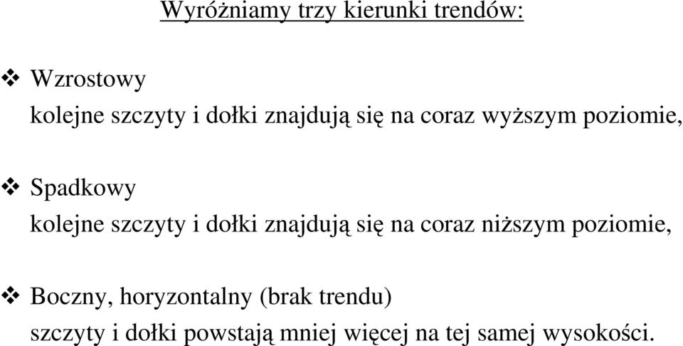 dołki znajdują się na coraz niższym poziomie, Boczny, horyzontalny