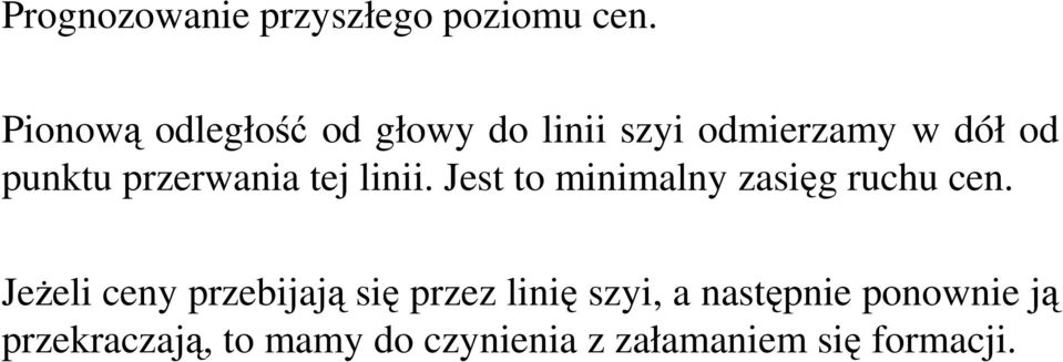 przerwania tej linii. Jest to minimalny zasięg ruchu cen.