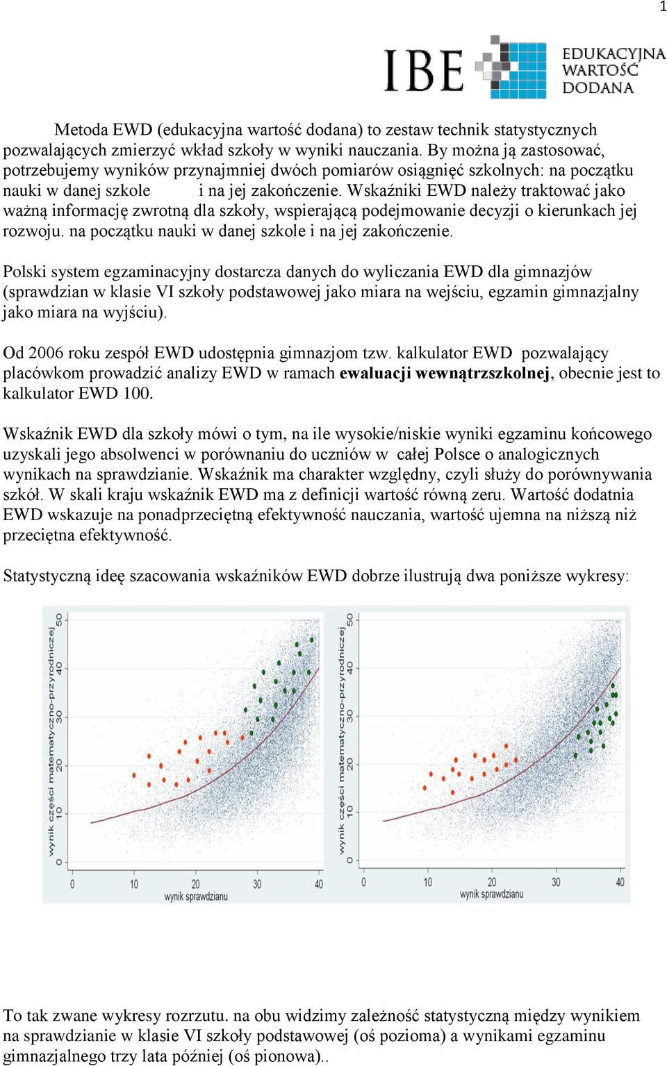 Wskaźniki EWD należy traktować jako ważną informację zwrotną dla szkoły, wspierającą podejmowanie decyzji o kierunkach jej rozwoju. na początku nauki w danej szkole i na jej zakończenie.