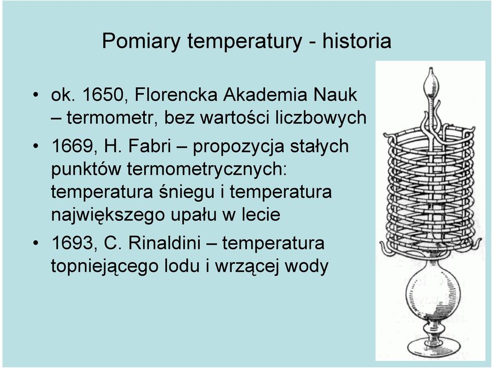 H. Fabri propozycja stałych punktów termometrycznych: temperatura