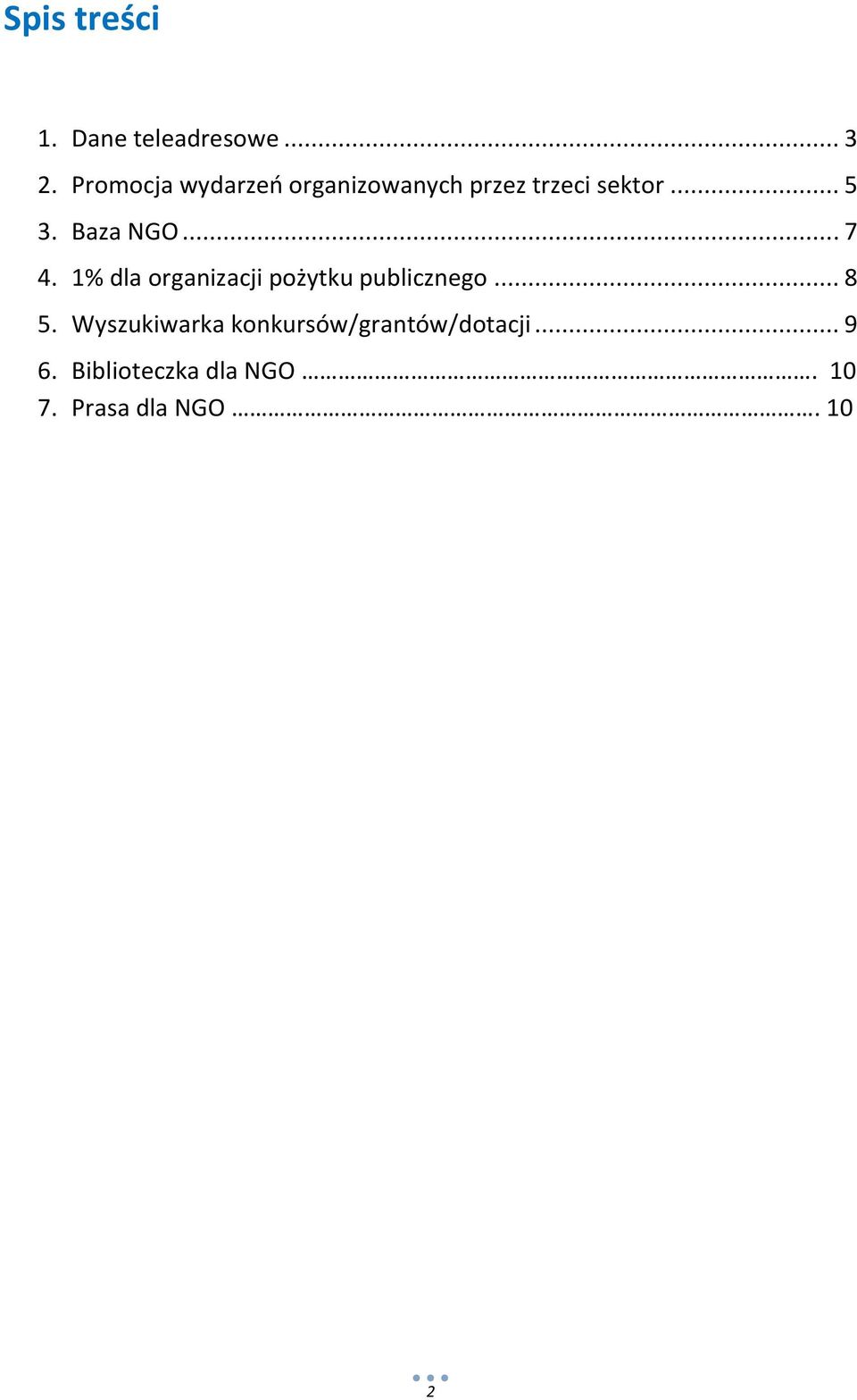 Baza NGO... 7 4. 1% dla organizacji pożytku publicznego... 8 5.