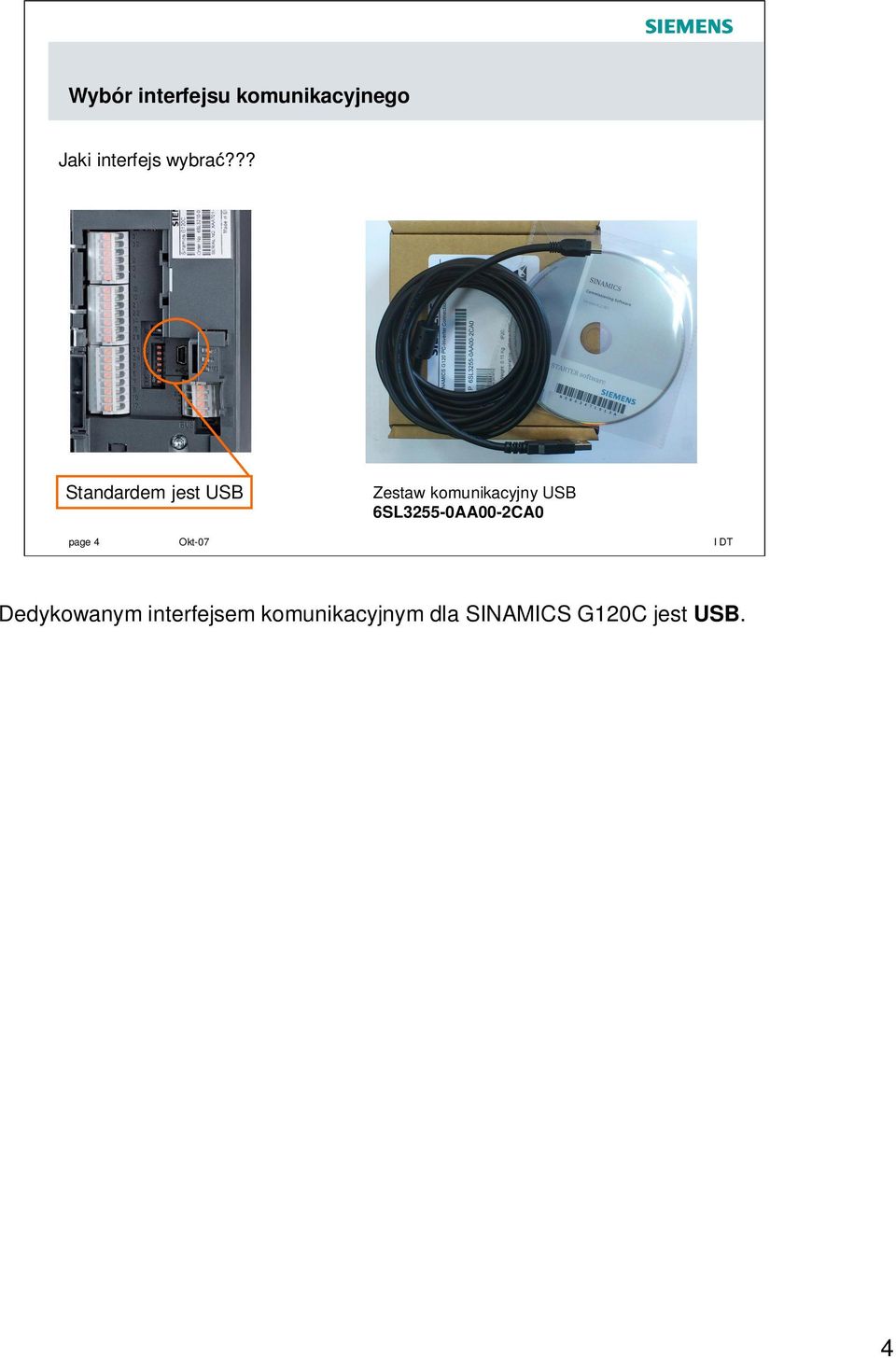?? Standardem jest USB Zestaw komunikacyjny USB