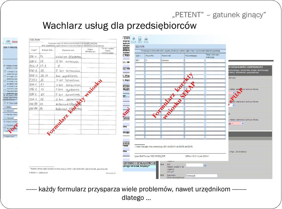 formularz przysparza wiele