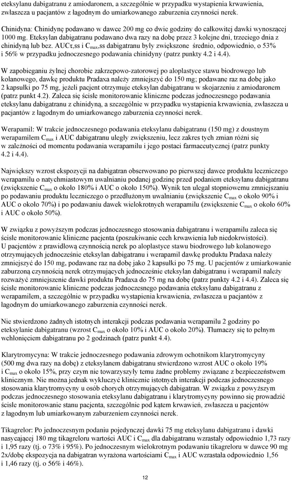 Eteksylan dabigatranu podawano dwa razy na dobę przez 3 kolejne dni, trzeciego dnia z chinidyną lub bez.