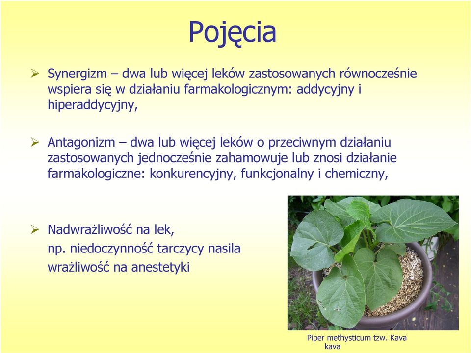 zastosowanych jednocześnie zahamowuje lub znosi działanie farmakologiczne: konkurencyjny, funkcjonalny i