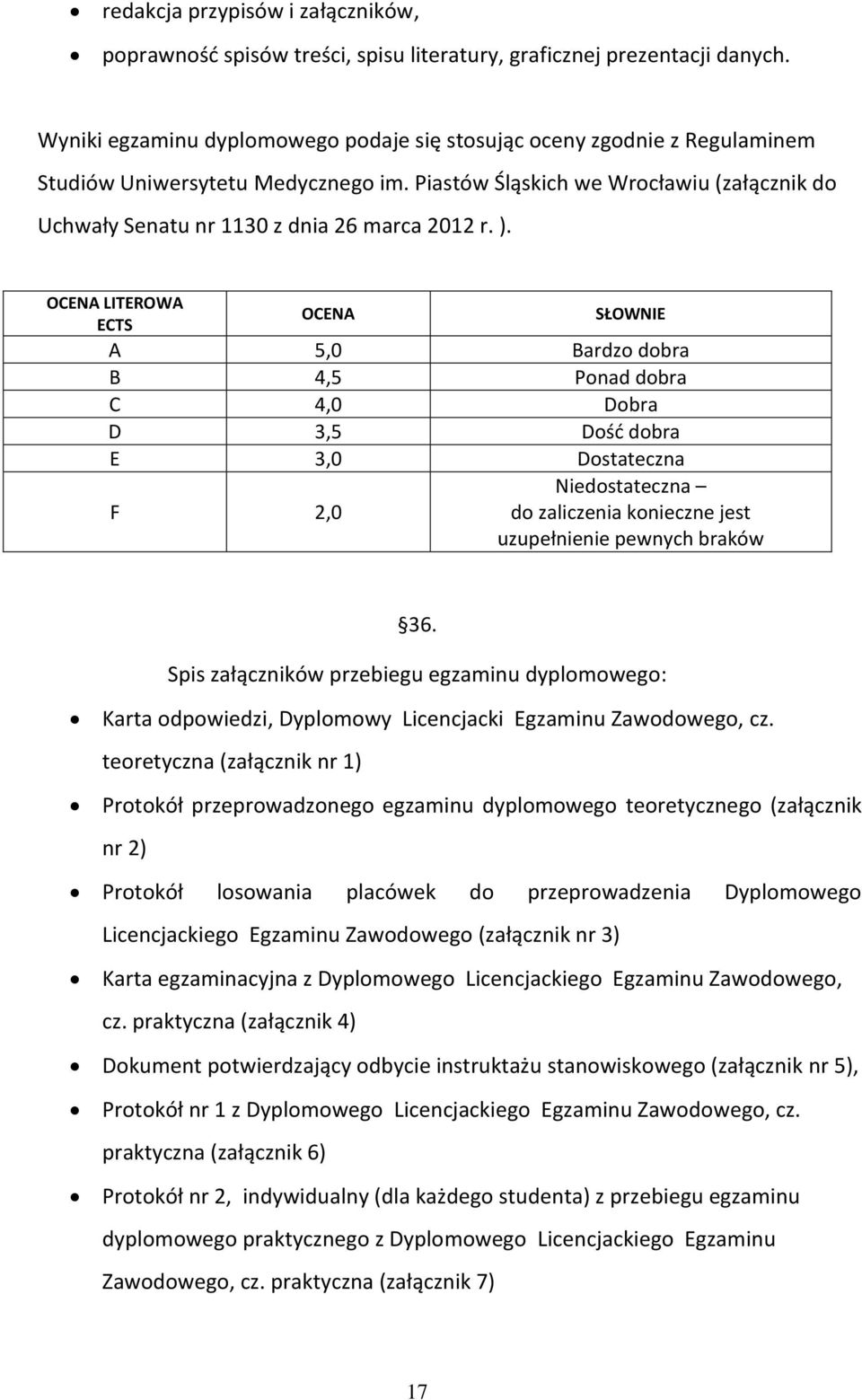 Piastów Śląskich we Wrocławiu (załącznik do Uchwały Senatu nr 1130 z dnia 26 marca 2012 r. ).