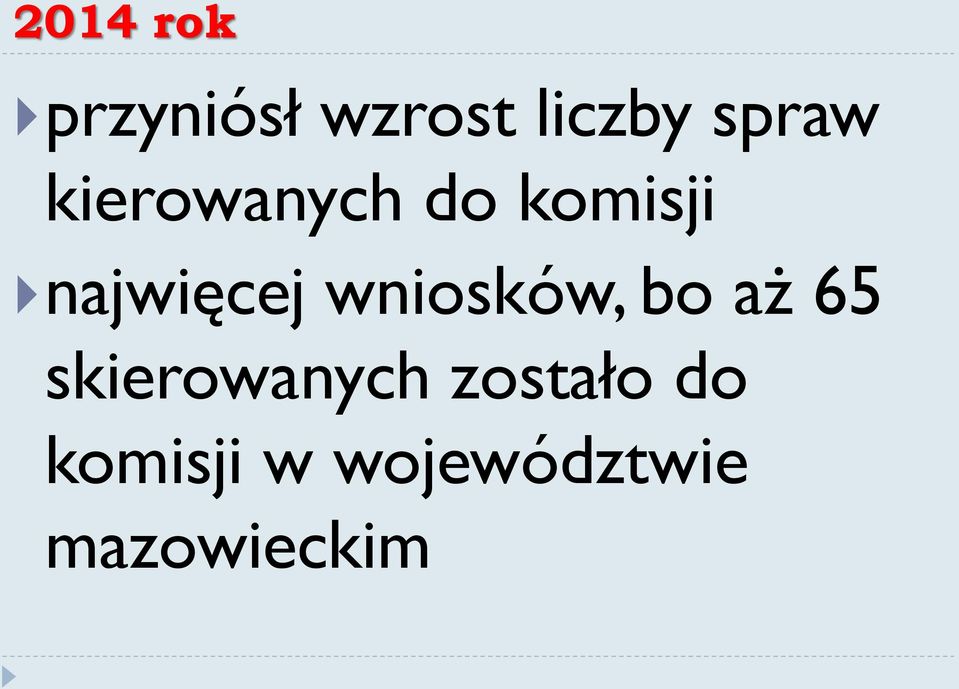 najwięcej wniosków, bo aż 65