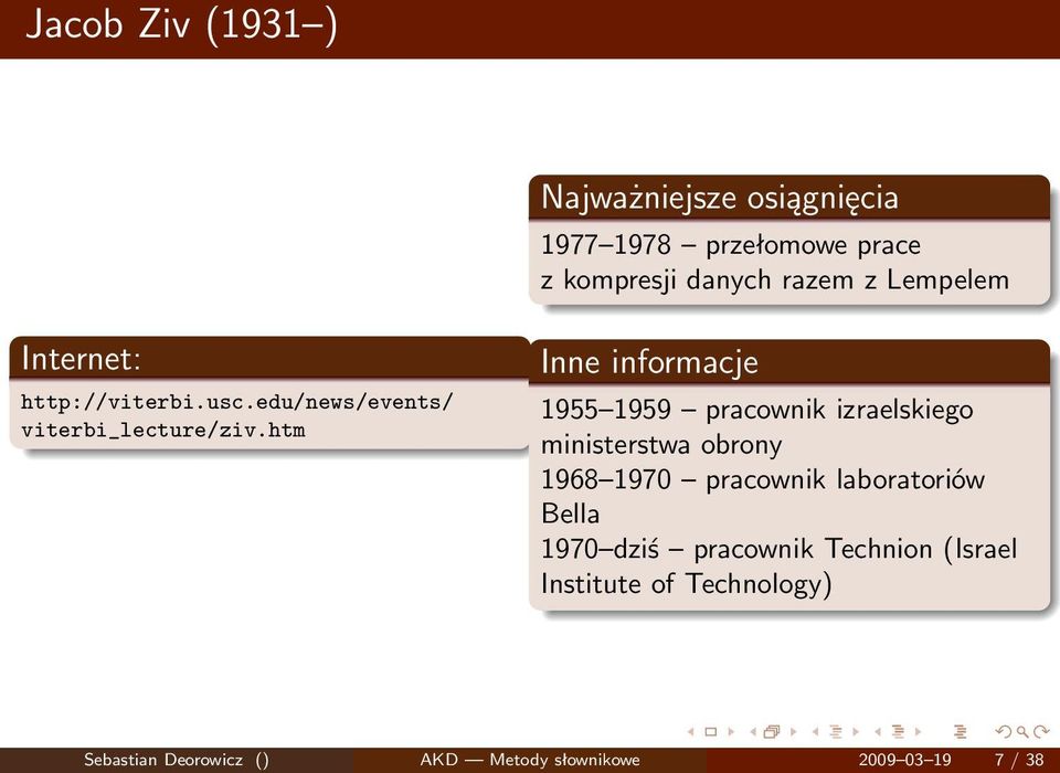 htm Inne informacje 1955 1959 pracownik izraelskiego ministerstwa obrony 1968 1970 pracownik