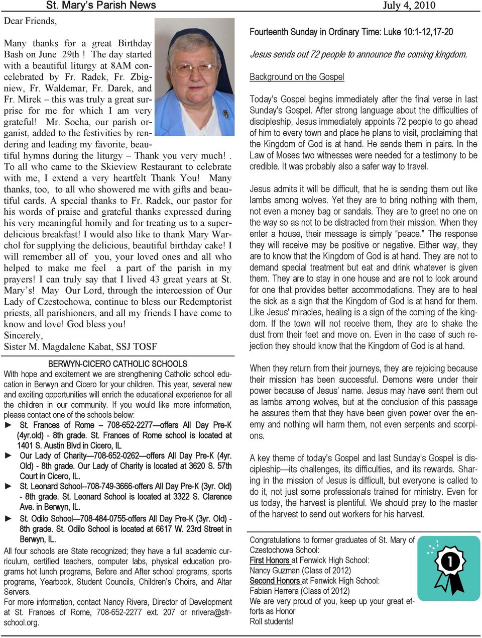 Darek, and Background on the Gospel Fr. Mirek this was truly a great surprise for me for which I am very Sunday's Gospel.