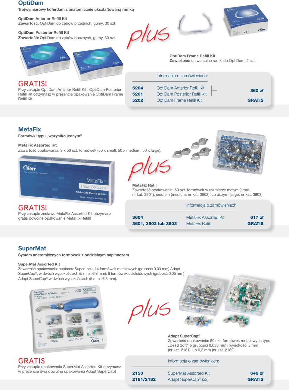 Przy zakupie OptiDam Anterior Refill Kit i OptiDam Posterior Refill Kit otrzymasz w prezencie opakowanie OptiDam Frame Refill Kit.