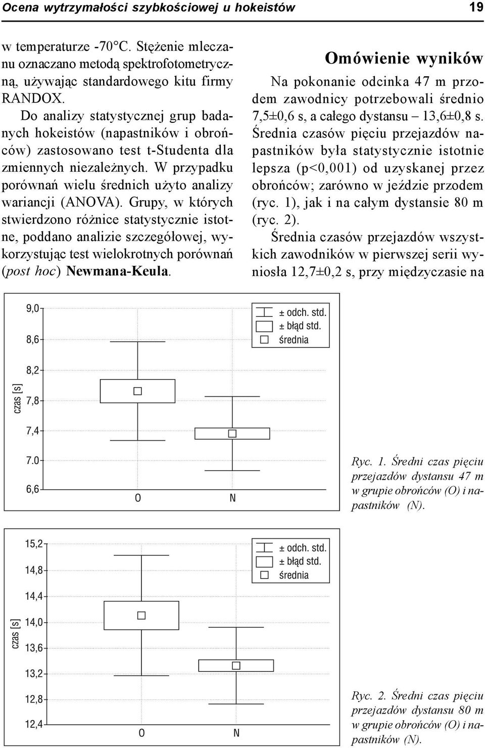 Grupy, w których stwierdzono różnice statystycznie istotne, poddano analizie szczegółowej, wykorzystując test wielokrotnych porównań (post hoc) Newmana-Keula.