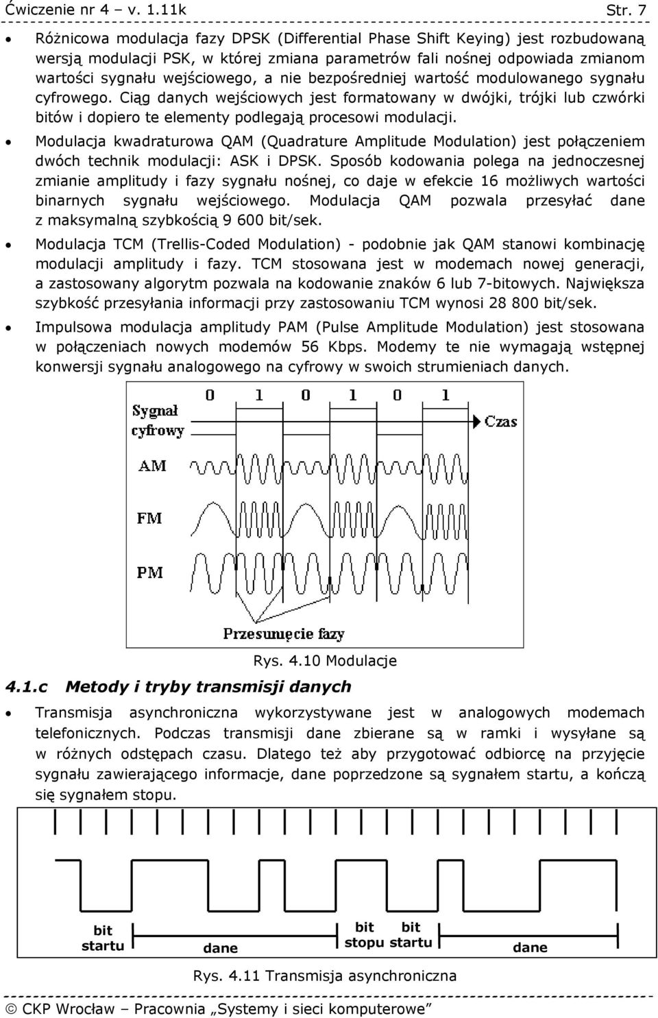 Modulacja kwadraturowa QAM (Quadrature Amplitude Modulation) jest połączeniem dwóch technik modulacji: ASK i DPSK.