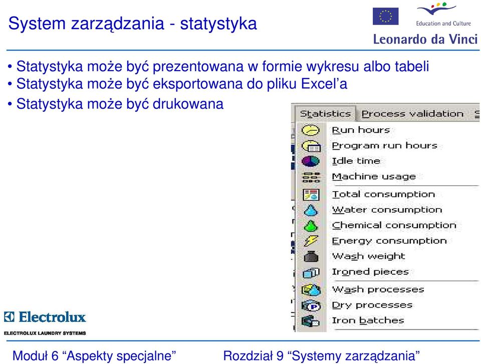 tabeli Statystyka może być eksportowana do