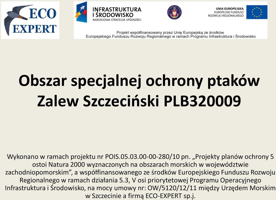 współfinansowanego ze środków Europejskiego Funduszu Rozwoju Regionalnego w ramach działania 5.