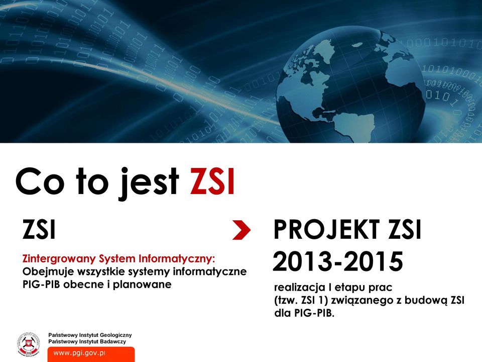 obecne i planowane PROJEKT ZSI 2013-2015 realizacja I