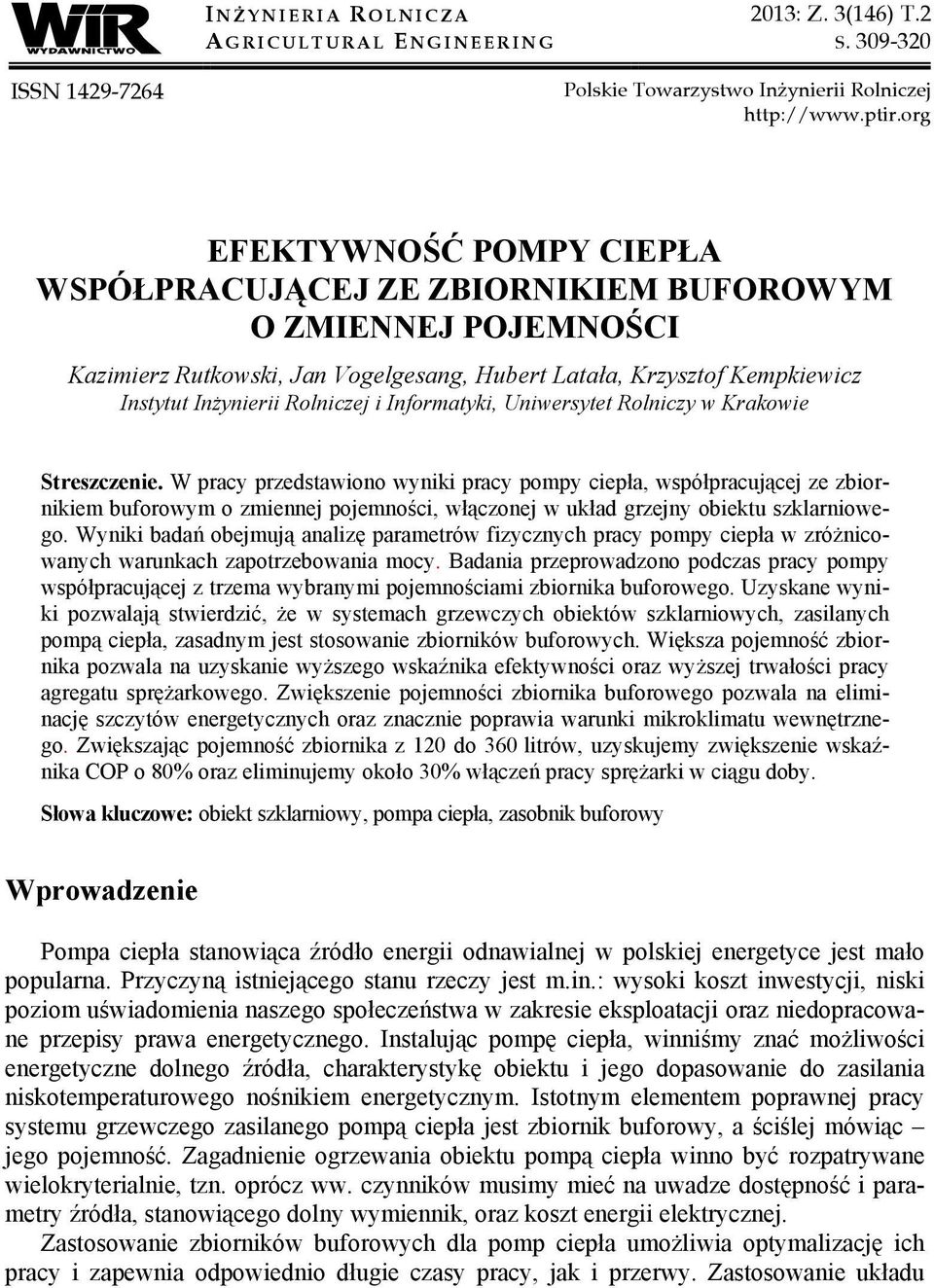Informatyki, Uniwersytet Rolniczy w Krakowie Streszczenie.