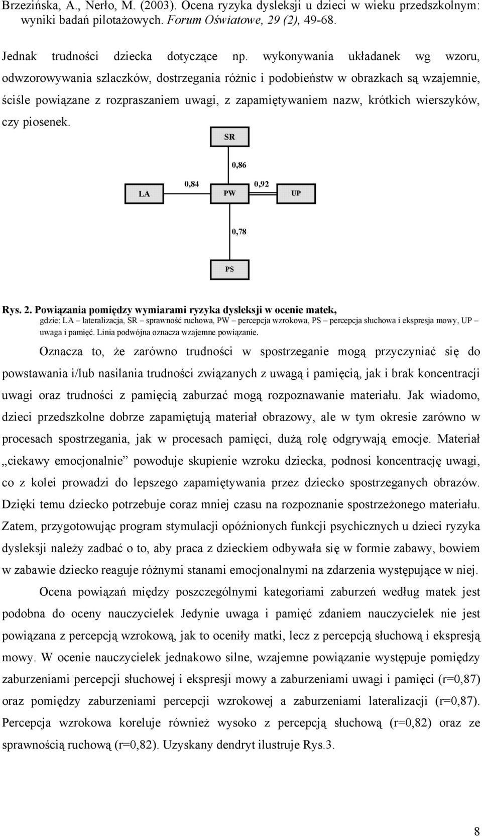 wierszyków, czy piosenek. SR 0,86 LA 0,84 0,92 PW W UP W 0,78 PS W Rys. 2.