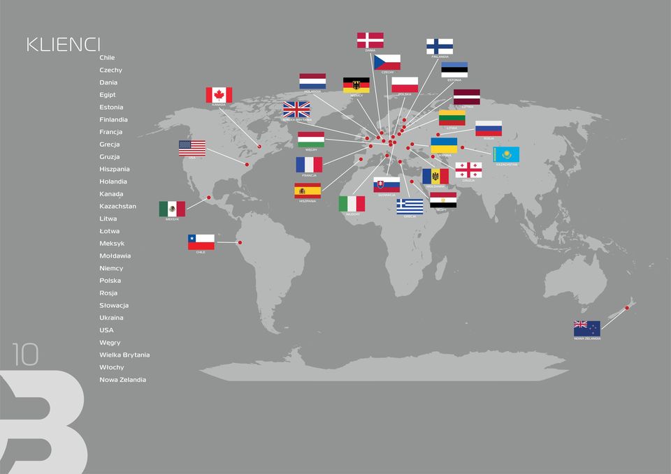 Nowa Zelandia POLSKA DANIA NIEMCY HOLANDIA CZECHY WIELKA BRYTANIA WĘGRY FRANCJA HISZPANIA WŁOCHY SŁOWACJA
