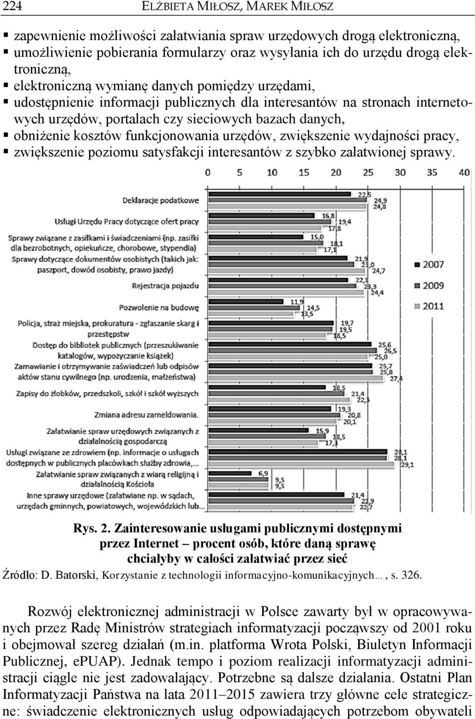 funkcjonowania urzędów, zwiększenie wydajności pracy, zwiększenie poziomu satysfakcji interesantów z szybko załatwionej sprawy. Rys. 2.