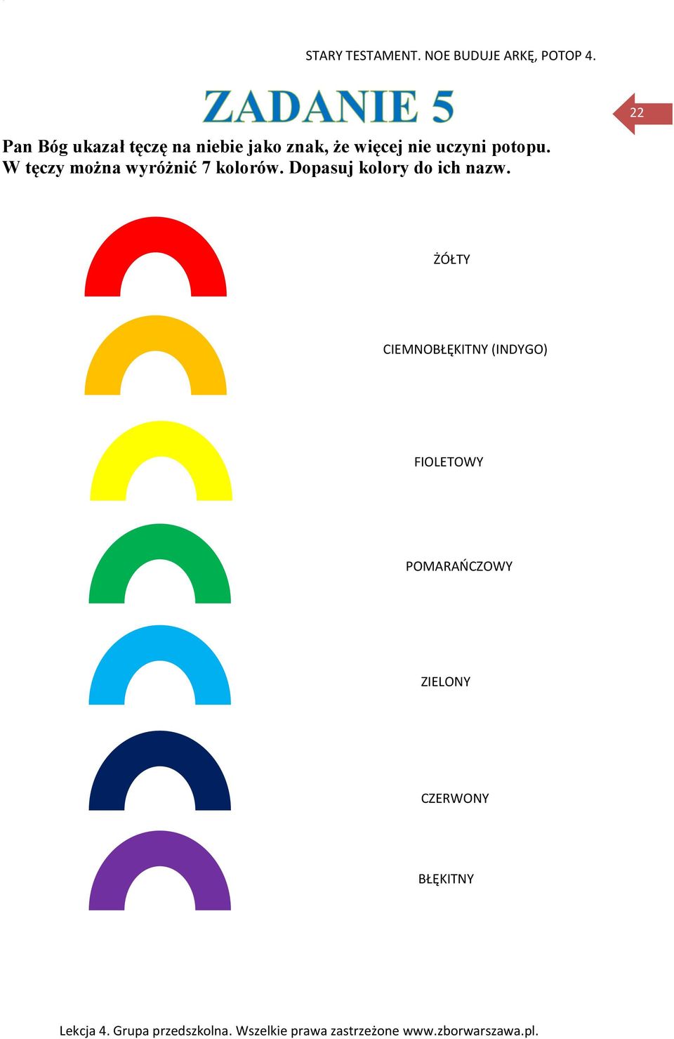 W tęczy można wyróżnić 7 kolorów.