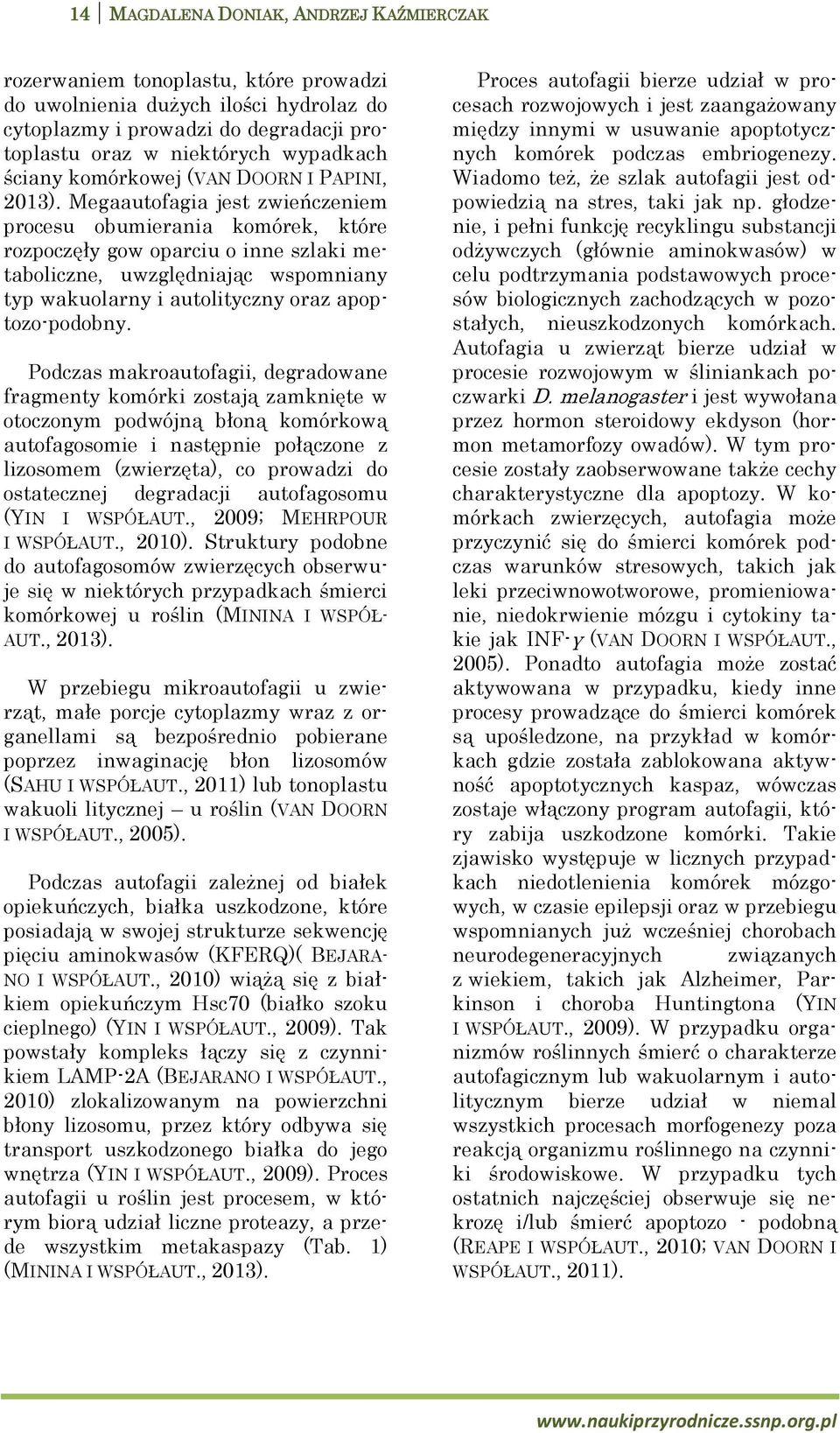 Megaautofagia jest zwieńczeniem procesu obumierania komórek, które rozpoczęły gow oparciu o inne szlaki metaboliczne, uwzględniając wspomniany typ wakuolarny i autolityczny oraz apoptozo-podobny.