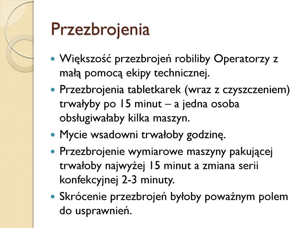 kilka maszyn. Mycie wsadowni trwałoby godzinę.