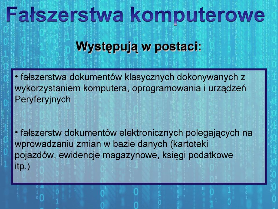 fałszerstw dokumentów elektronicznych polegających na wprowadzaniu zmian