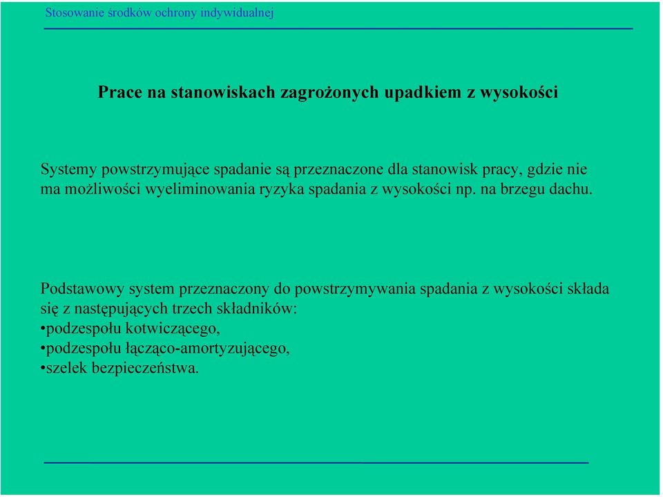 na brzegu dachu.