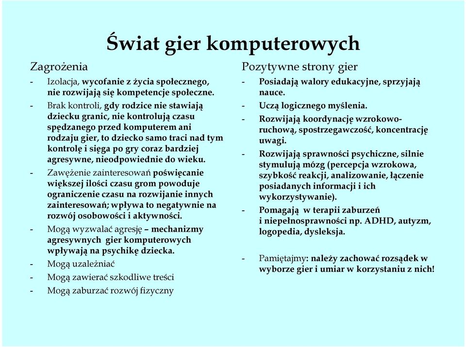 agresywne, nieodpowiednie do wieku.