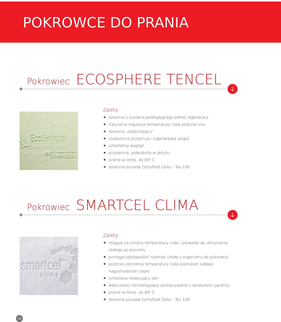 reaguje na zmiany temperatury ciała i prowadzi do utrzymania stałego jej poziomu pomaga odprowadzić nadmiar ciepła z organizmu do pokrowca podczas