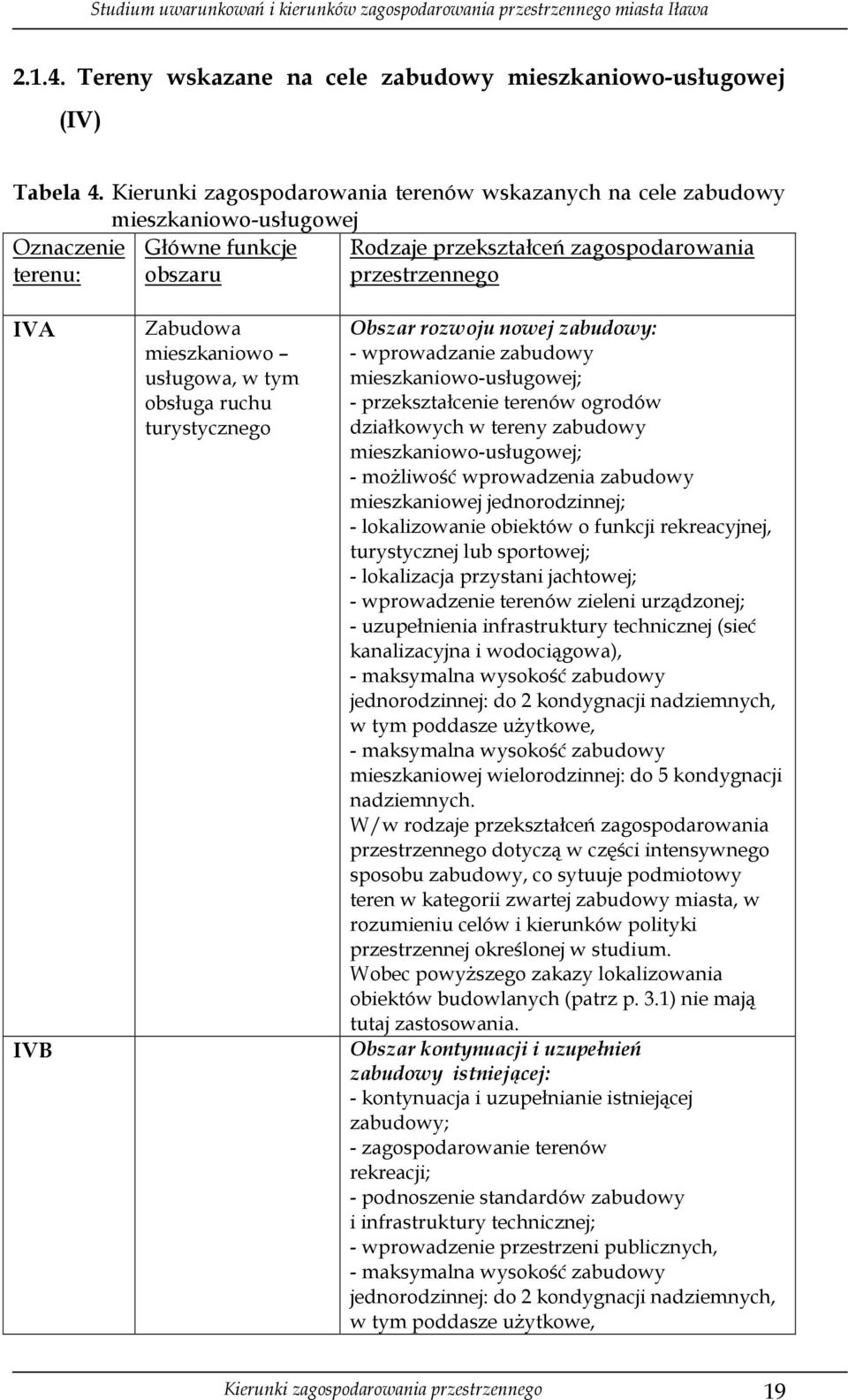 mieszkaniowo usługowa, w tym obsługa ruchu turystycznego Obszar rozwoju nowej zabudowy: - wprowadzanie zabudowy mieszkaniowo-usługowej; - przekształcenie terenów ogrodów działkowych w tereny zabudowy