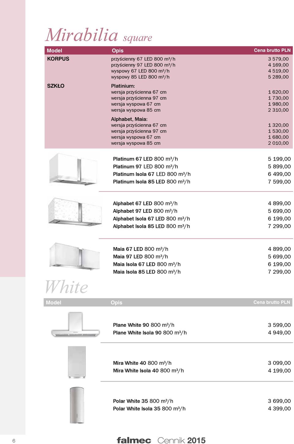 przyścienna 97 cm 1 530,00 wersja wyspowa 67 cm 1 680,00 wersja wyspowa 85 cm 2 010,00 Platinum 67 LED 800 m³/h Platinum 97 LED 800 m³/h Platinum Isola 67 LED 800 m³/h Platinum Isola 85 LED 800 m³/h