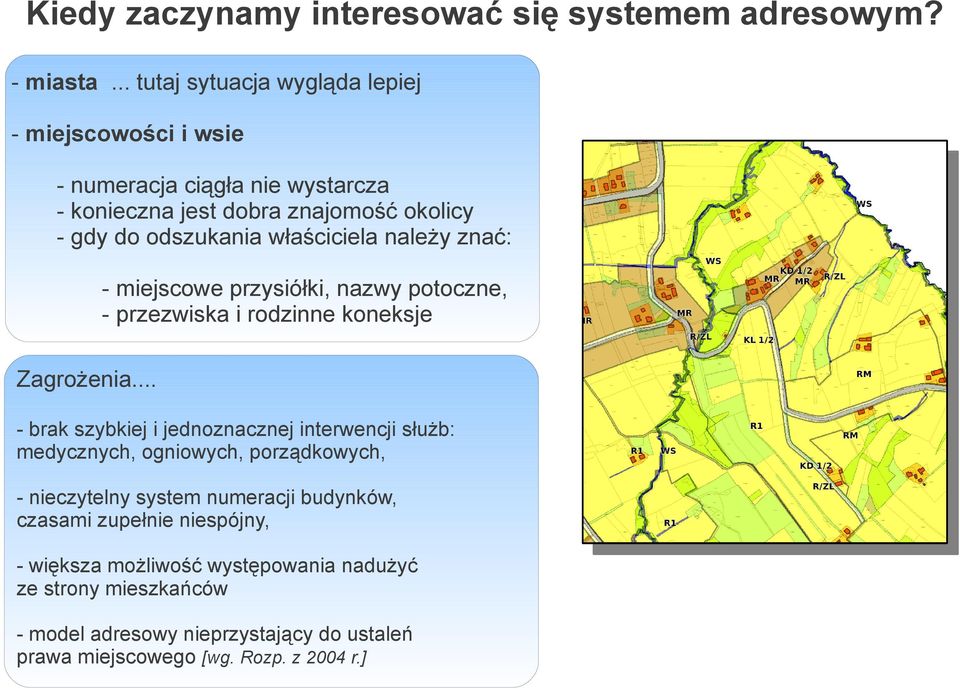 właściciela należy znać: - miejscowe przysiółki, nazwy potoczne, - przezwiska i rodzinne koneksje Zagrożenia.
