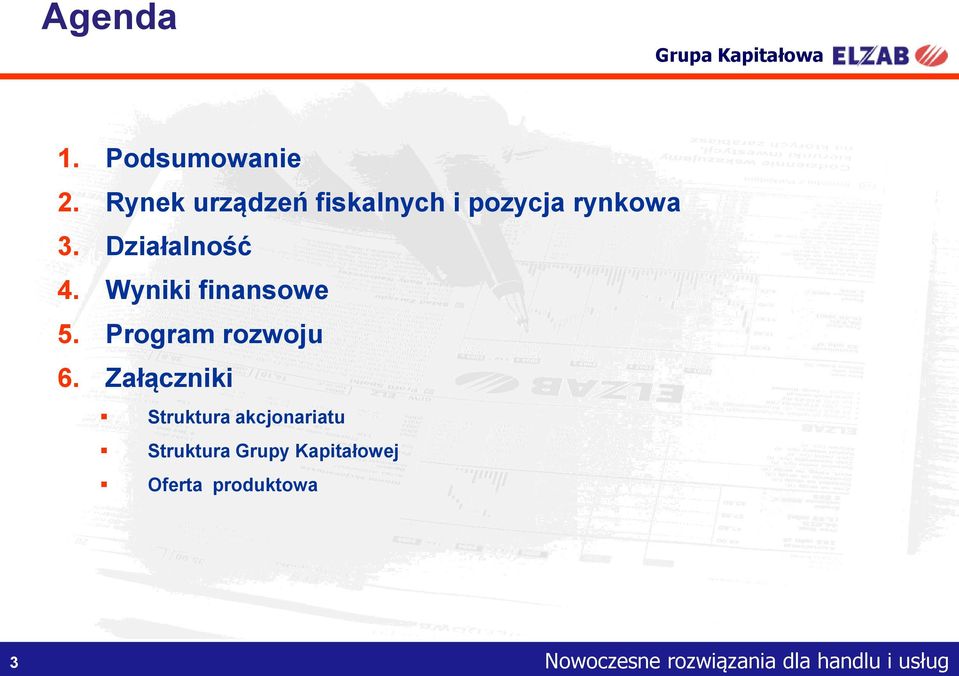 Działalność 4. Wyniki finansowe 5.