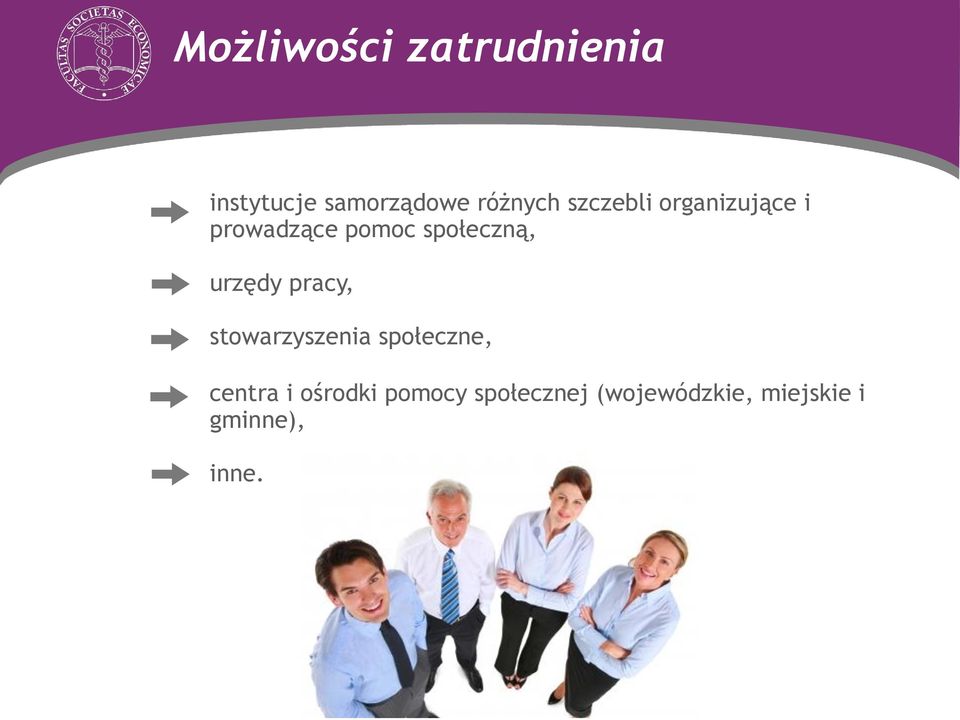 urzędy pracy, stowarzyszenia społeczne, centra i