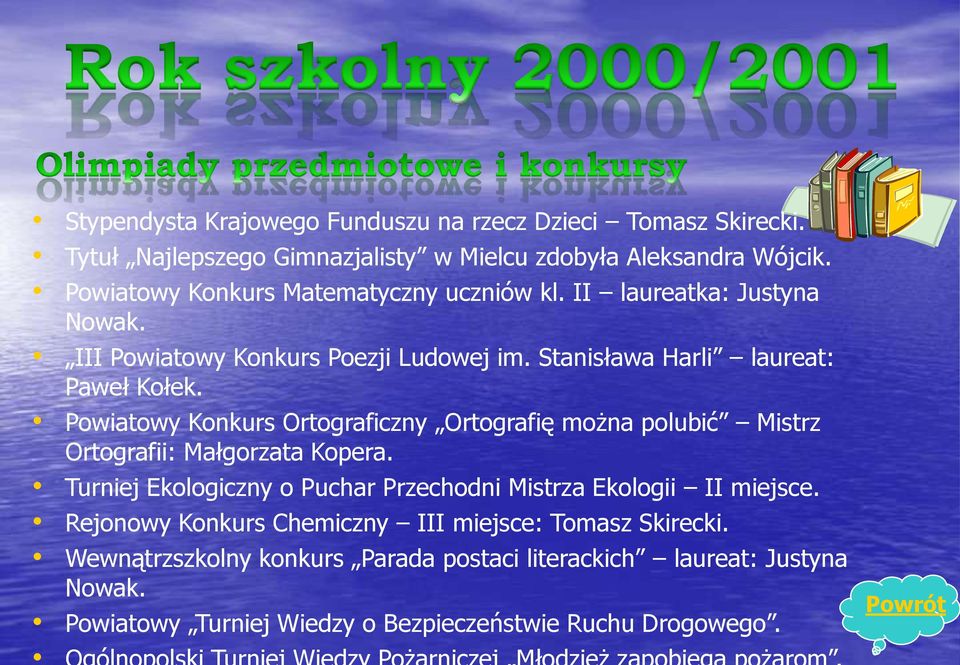 Powiatowy Konkurs Ortograficzny Ortografię można polubić Mistrz Ortografii: Małgorzata Kopera.