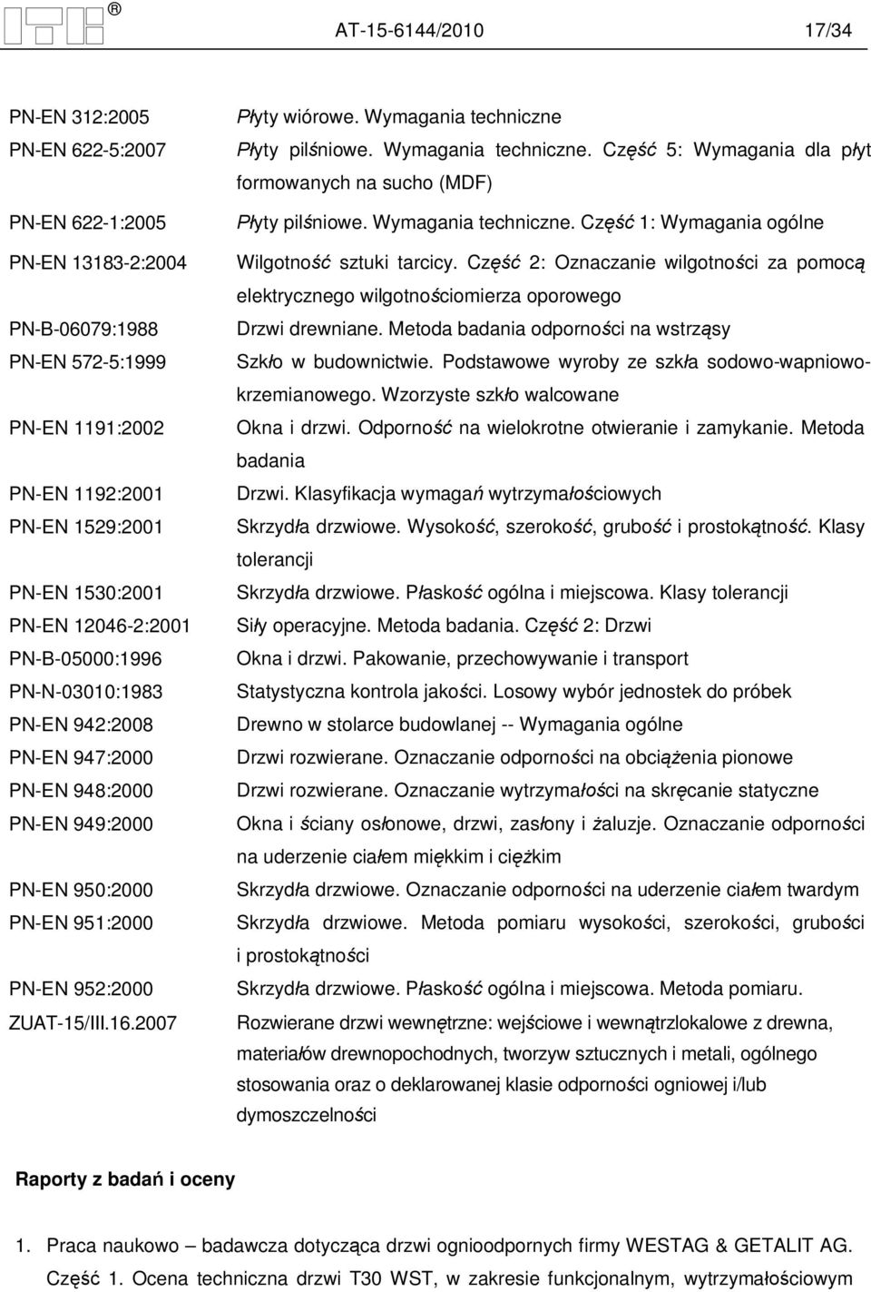 Wymagania techniczne yty pil niowe. Wymagania techniczne. Cz 5: Wymagania dla p yt formowanych na sucho (MDF) yty pil niowe. Wymagania techniczne. Cz 1: Wymagania ogólne Wilgotno sztuki tarcicy.