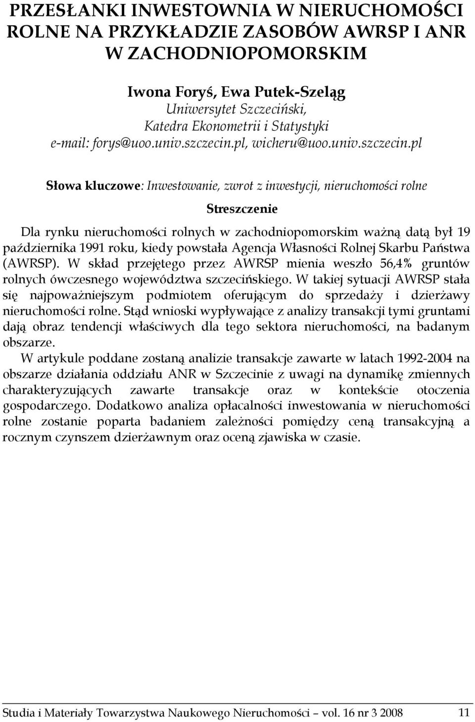 pl, wicheru@uoo.univ.szczecin.